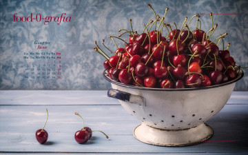 обоя календари, еда, черешни