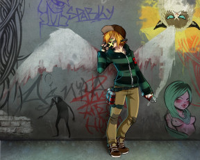 Картинка аниме *unknown+ другое арт повязка баллончик граффити рисунки парень