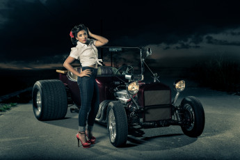 Картинка автомобили авто+с+девушками девица ретро авто