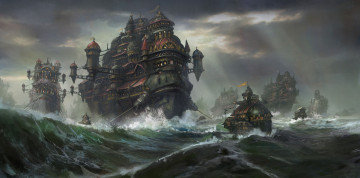 Картинка фэнтези корабли вода море