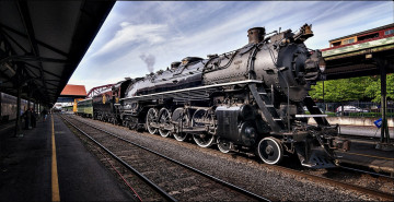 Картинка техника паровозы паровоз рельсы дорога железная вагоны