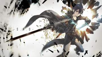 Картинка аниме sword+art+online парень меч kirigaya kazuto sword art online арт sumiobunnya