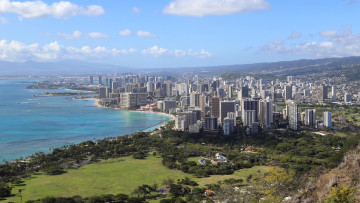 Картинка города гонолулу+ гавайи панорама