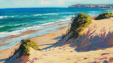 Картинка рисованные природа берег море