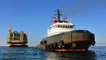 Картинка корабли баркасы+ +буксиры море транспортировка буровая буксир