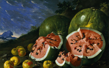 Картинка рисованные еда арбуз