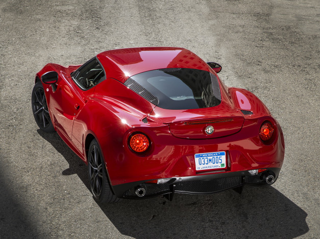 Обои картинки фото автомобили, alfa romeo, 2015г, alfa, romeo, 4c, us-spec, 960, красный