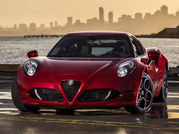 Обои картинки фото автомобили, alfa romeo, 2015г, alfa, romeo, 4c, us-spec, 960, красный
