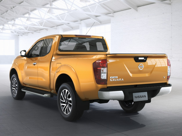 Обои картинки фото автомобили, nissan, datsun, king, navara, np300, желтый, 2014г, th-spec, cab