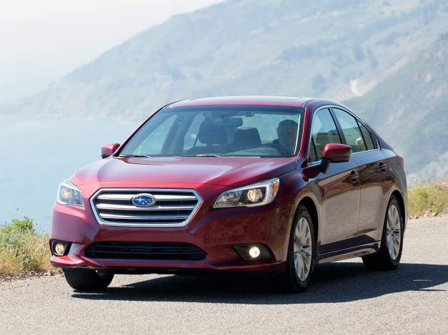 Обои картинки фото автомобили, subaru, legacy, 2015г, красный, 2-5i