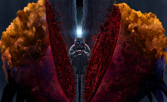 Обои картинки фото фэнтези, люди, романтика, апокалипсиса, alexiuss, арт, снайпер, маска, противогаз, кружка, сердечко, мутация