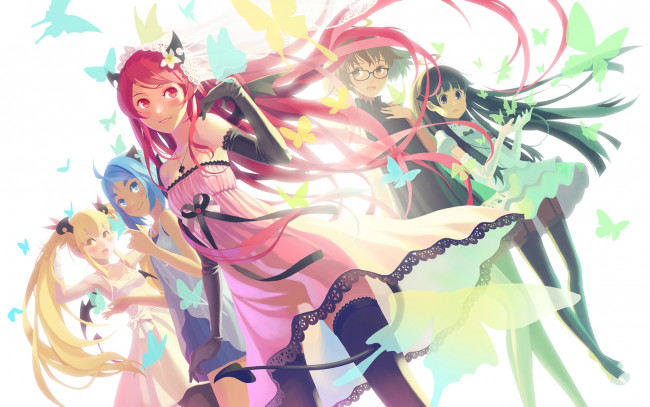 Обои картинки фото аниме, -angels & demons, арт, девушки