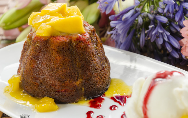 Обои картинки фото еда, пирожные,  кексы,  печенье, манго, мороженое