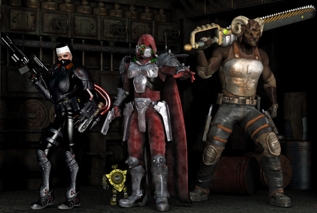 Обои картинки фото 3д графика, фантазия , fantasy, оружие, существа, люди