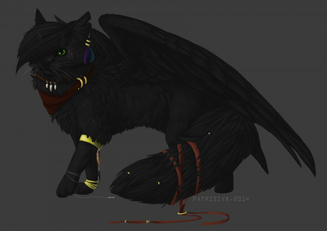 Обои картинки фото рисованные, животные,  сказочные,  мифические, кот