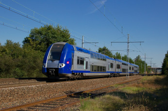 Картинка техника поезда рельсы локомотив состав дорога железная