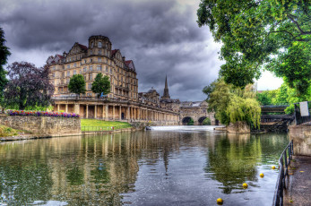 Картинка города -+здания +дома здание мост река