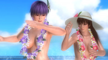 Картинка dead+or+alive+5 видео+игры девушки взгляд фон цветы венки облака