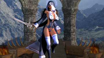 Картинка видео+игры dark+heresy фон взгляд девушка огонь оружие горы