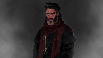 Картинка видео+игры thief orion серый фон борода амулет