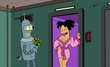 Картинка мультфильмы futurama цветы робот