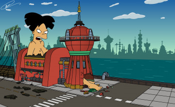 обоя мультфильмы, futurama, персонаж