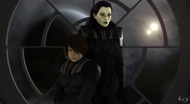 Обои картинки фото видео игры, star wars, фон, взгляд, девушки