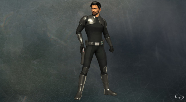 Обои картинки фото видео игры, star wars, мужчина, оружие, фон, взгляд