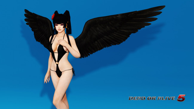 Обои картинки фото видео игры, dead or alive 5, демон, фон, взгляд, девушка