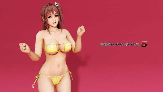 Обои картинки фото видео игры, dead or alive 5, фон, взгляд, девушка