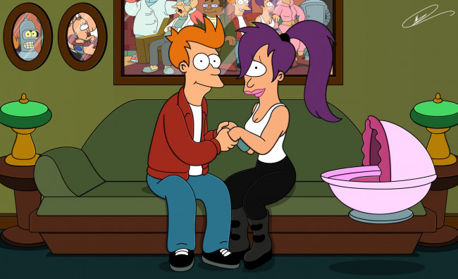Обои картинки фото мультфильмы, futurama, персонажи