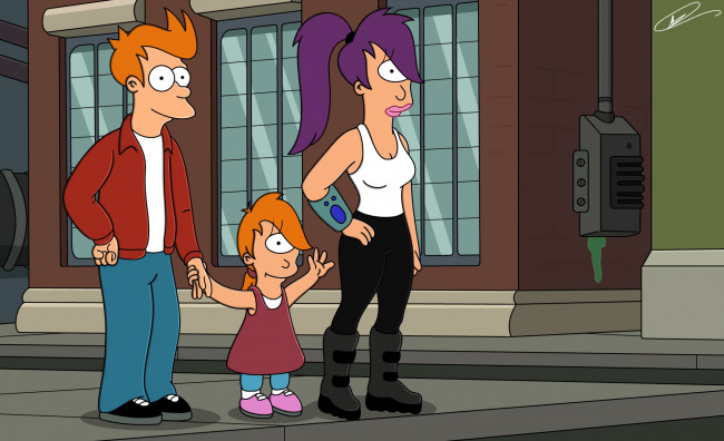Обои картинки фото мультфильмы, futurama, персонажи
