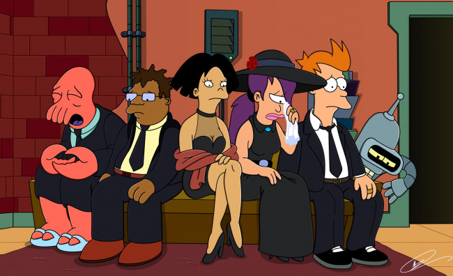 Обои картинки фото мультфильмы, futurama, персонажи