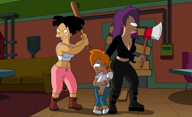 Обои картинки фото мультфильмы, futurama, персонажи