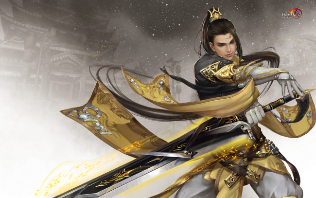 Обои картинки фото jx online 3, видео игры, мужчина, оружие, фон, взгляд