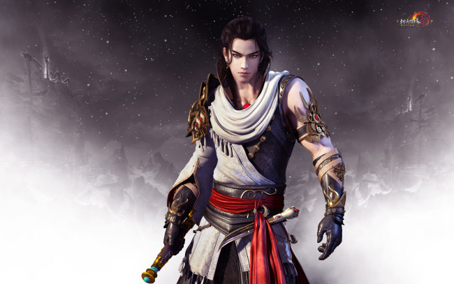 Обои картинки фото видео игры, jx online 3, оружие, фон, мужчина, взгляд