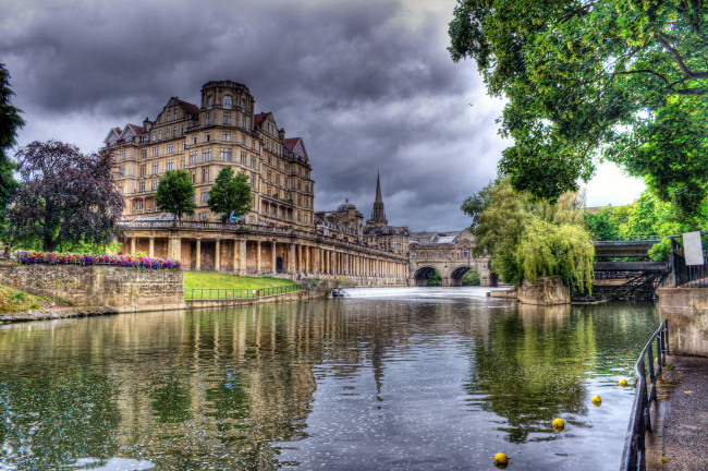 Обои картинки фото города, - здания,  дома, здание, мост, река