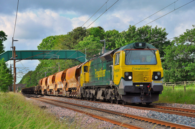 Обои картинки фото техника, поезда, состав, локомотив, рельсы, железная, дорога