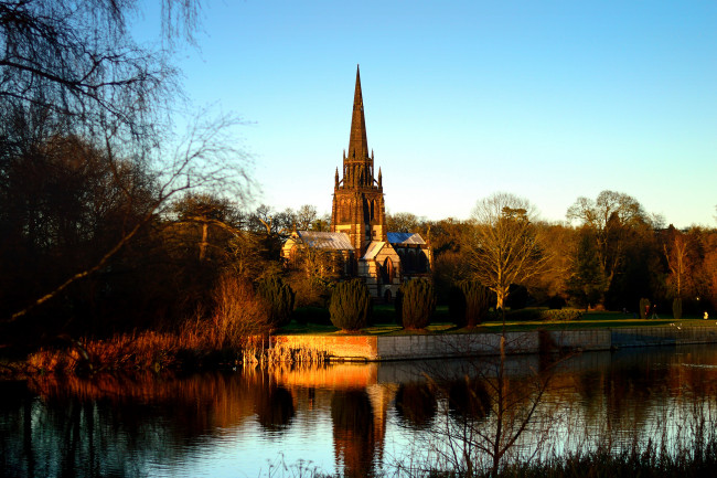 Обои картинки фото города, - пейзажи, деревья, пейзаж, небо