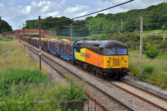 Обои картинки фото техника, поезда, рельсы, локомотив, дорога, железная, состав