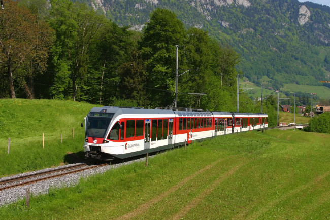 Обои картинки фото техника, поезда, рельсы, локомотив, состав, железная, дорога