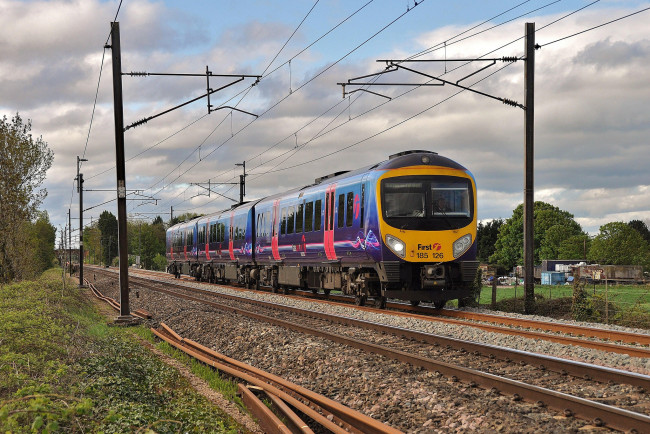 Обои картинки фото техника, поезда, состав, локомотив, рельсы, дорога, железная