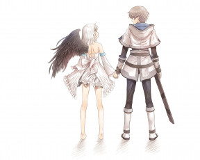 Картинка аниме ангелы +демоны tony taka ангел девушка парень