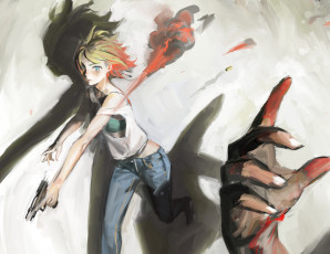 Картинка аниме оружие +техника +технологии пистолет девушка рука nababa