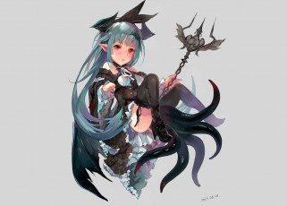 Картинка аниме животные +существа девочка