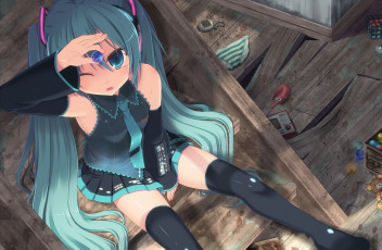 Картинка аниме vocaloid фон взгляд девушка