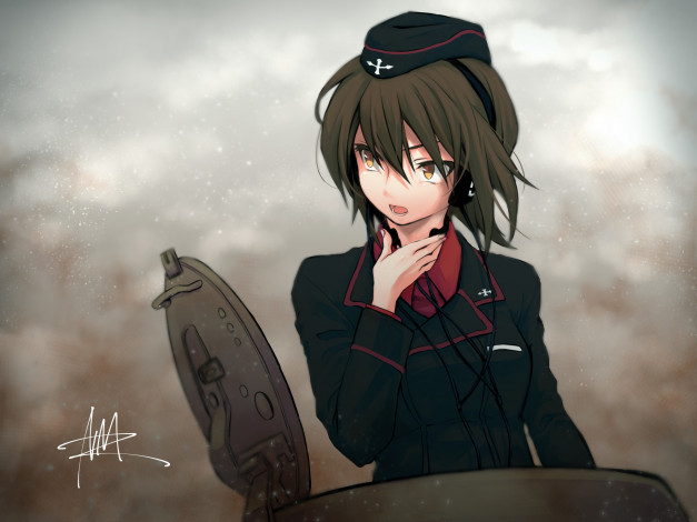 Обои картинки фото аниме, girls und panzer, nishizumi, maho