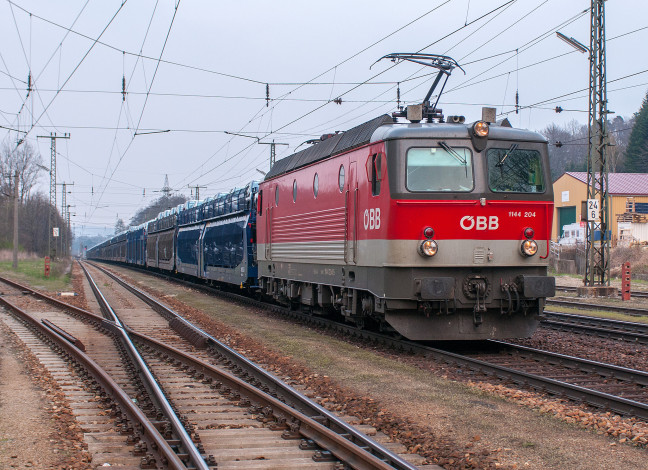 Обои картинки фото техника, электровозы, рельсы, локомотив, состав