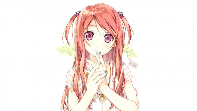 Обои картинки фото аниме, unknown,  другое, маникюр, взгляд, девушка