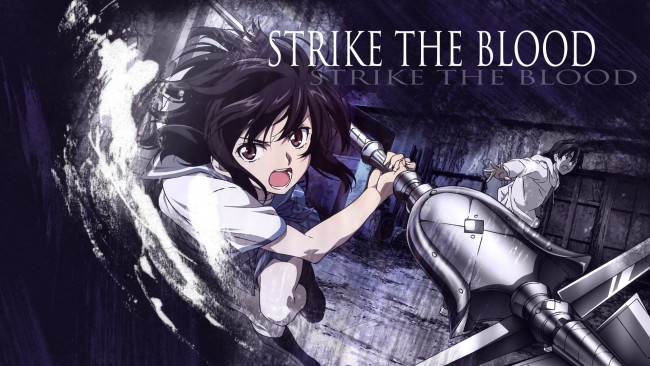 Обои картинки фото strike the blood, аниме, взгляд, фон, девушка